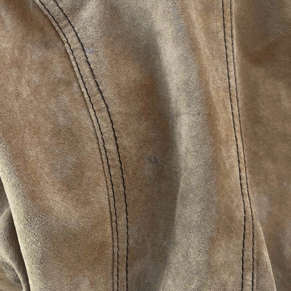 100% Leather Suede Trench Coat - Picture 3 of 8